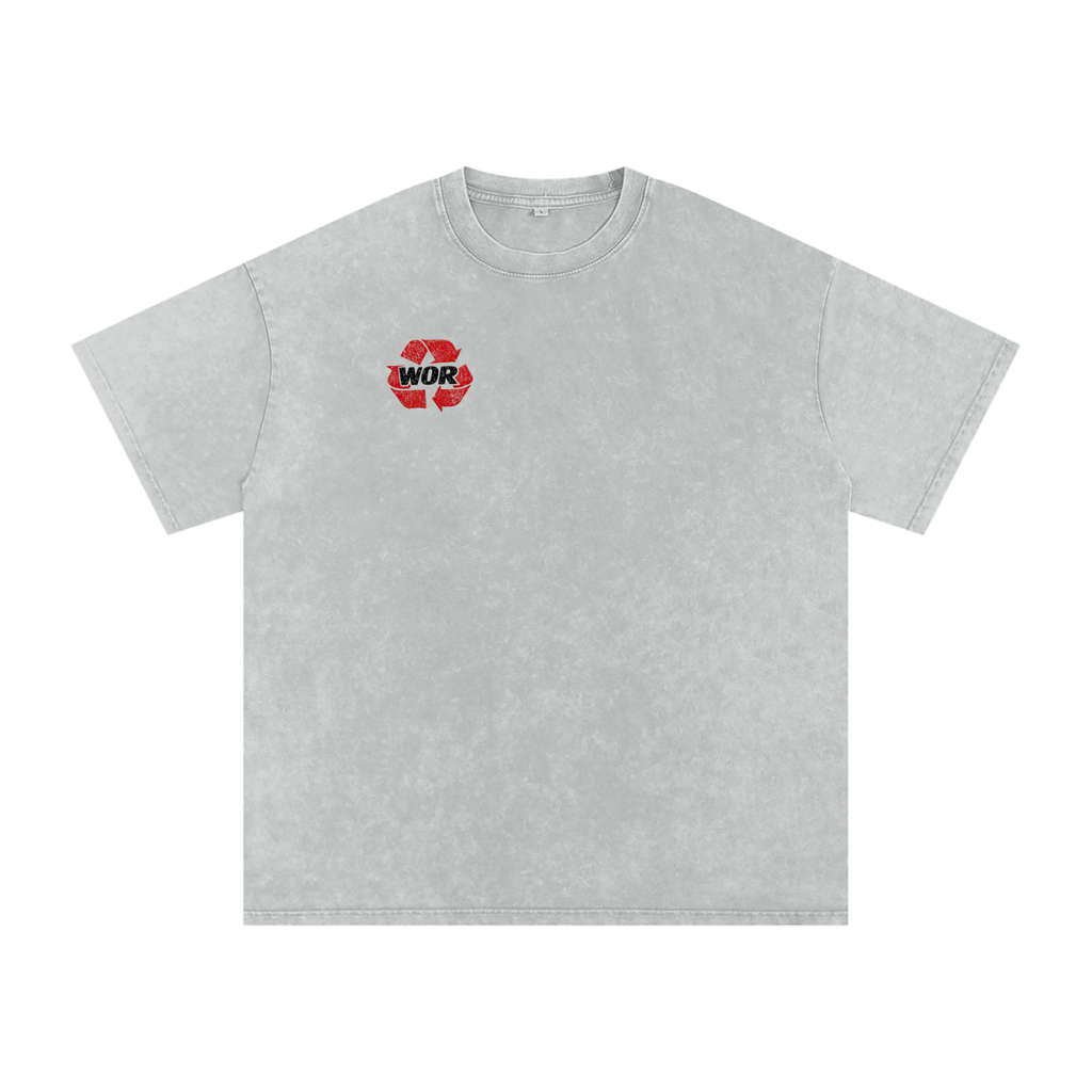 Snow Washed Oversized Cotton T-Shirt
