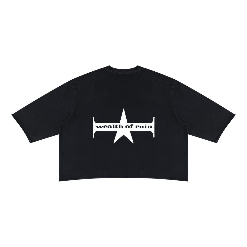 Unisex Mineral Wash Raw Hem Boxy T-Shirt