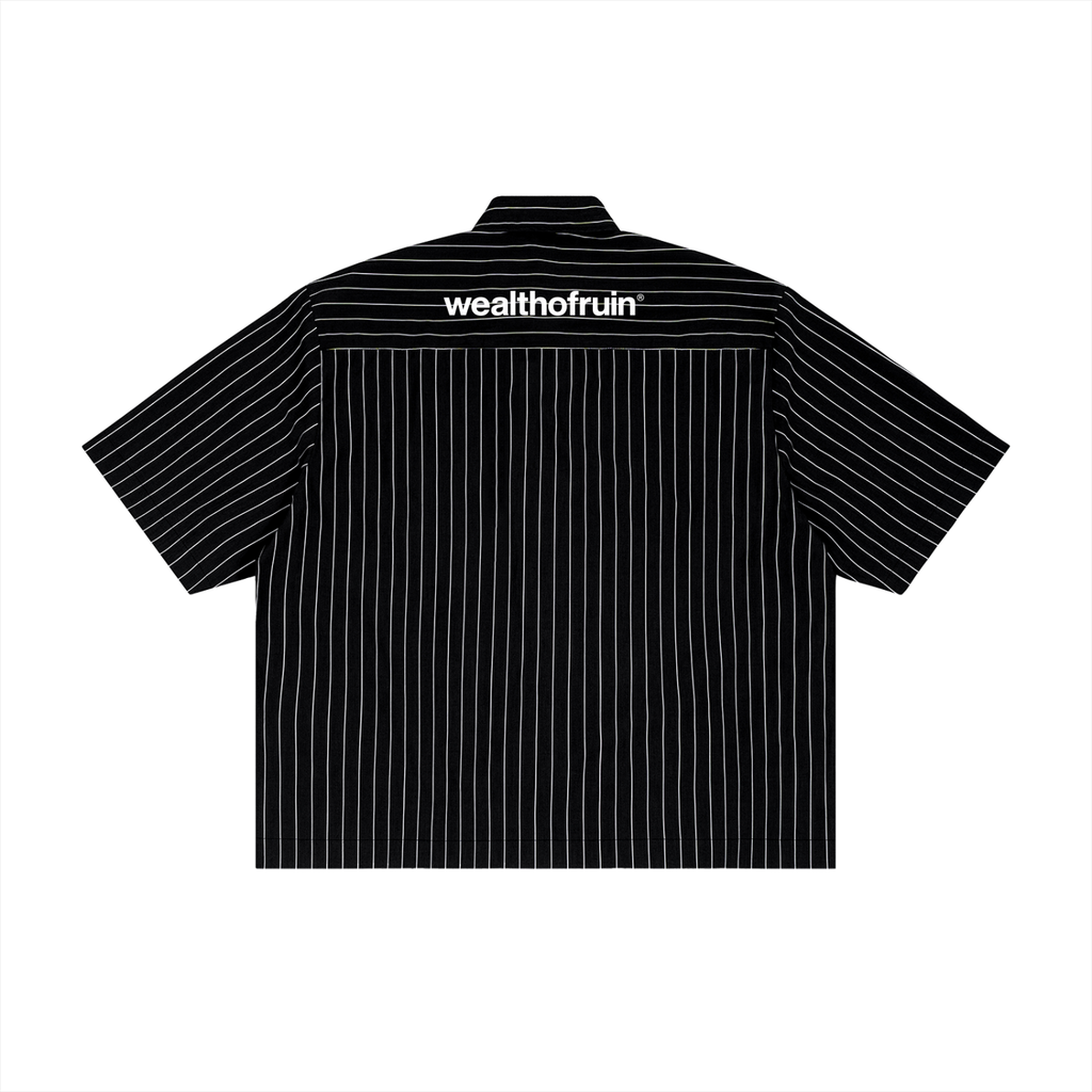 Unisex Striped Boxy Button-Up Shirt