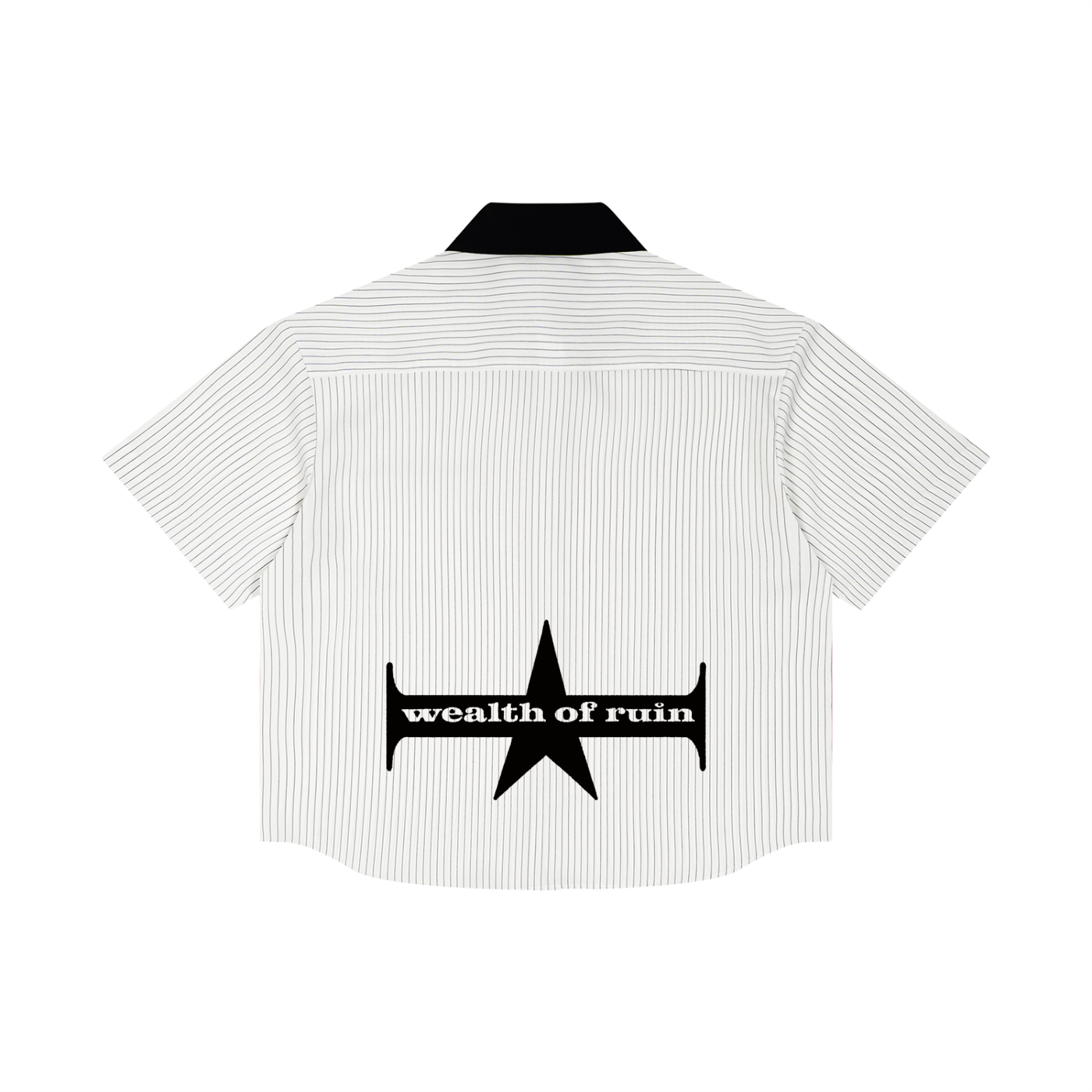 Unisex Striped Boxy Contrast Collar Shirt