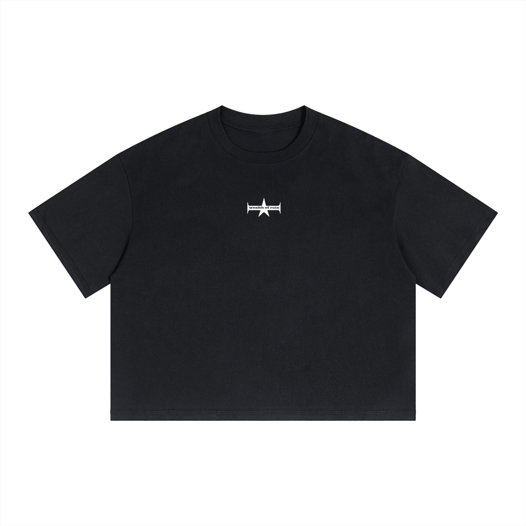 Unisex Boxy Drop Shoulder Crop T-Shirt