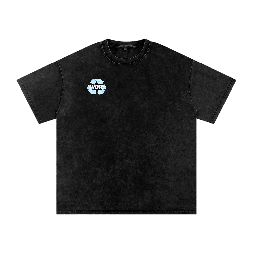 Snow Washed Oversized Cotton T-Shirt