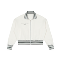Striped Rib Collar Zip Jacket