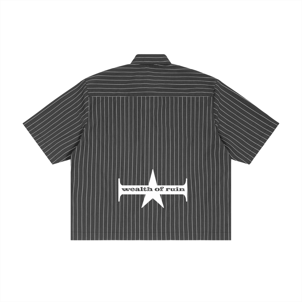 Unisex Striped Boxy Button-Up Shirt