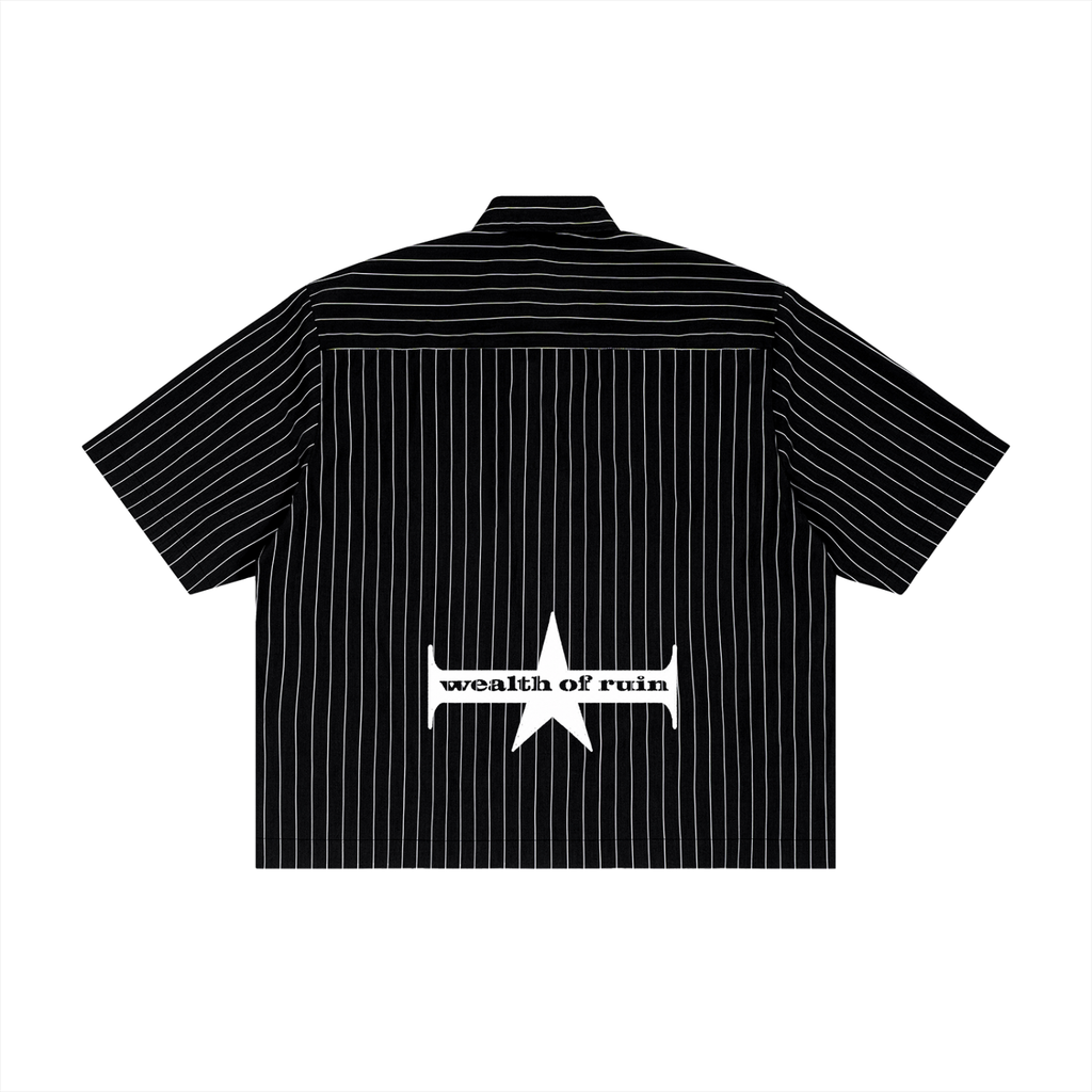Unisex Striped Boxy Button-Up Shirt