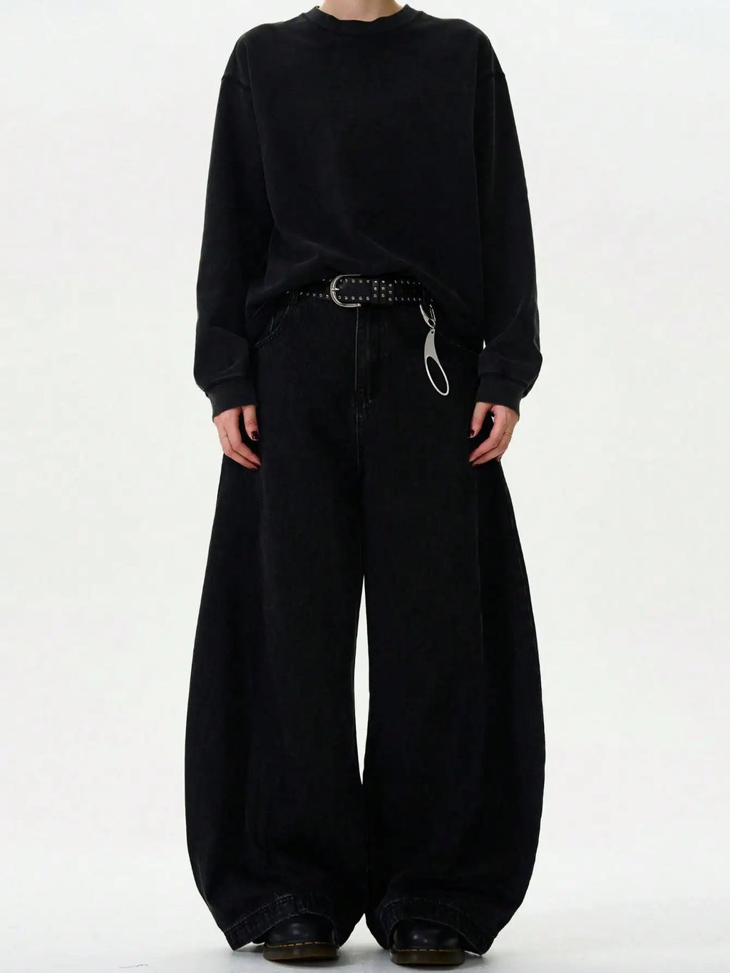High Streets Spring Summer Men's Jeans American Baggy Wide Leg Curved Knife Denim Pants Loose Solid Color Male Trendy Trousers