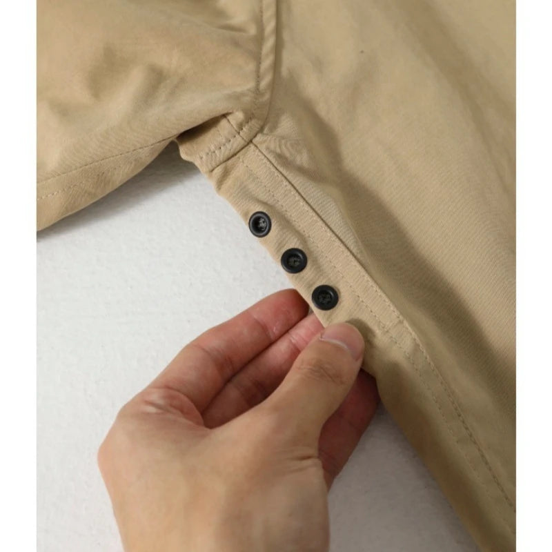 Mens Jacket Harajuku Vintage Streetwear Waxed Waterproof Windbreaker Cotton Blouson Loose Fit Short Coat Autumn Casual Trend New
