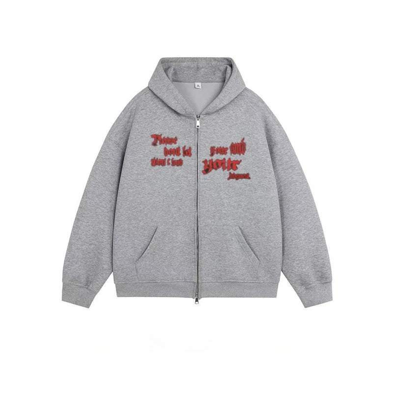 American Vintage Streetwear Hoodie Unisex Y2K Hip Hop Style Winter Fleece Lined Pullover Dark Graphic Print Loose Fit Casual Top