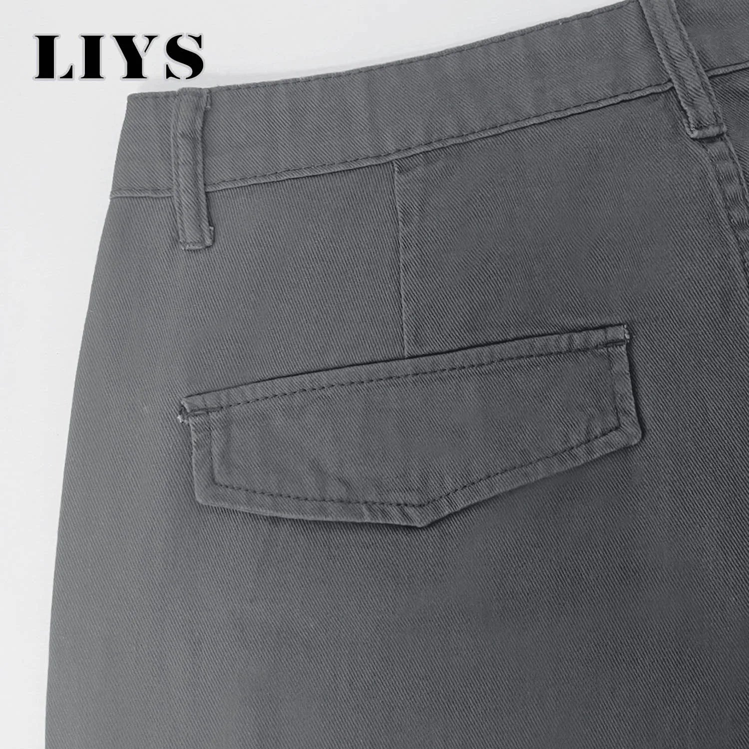 LIYS Men's American Fashion Brand Minimalist Retro High Street Gray Toned Workwear Washed Jeans Loose Wide Leg Straight Tube