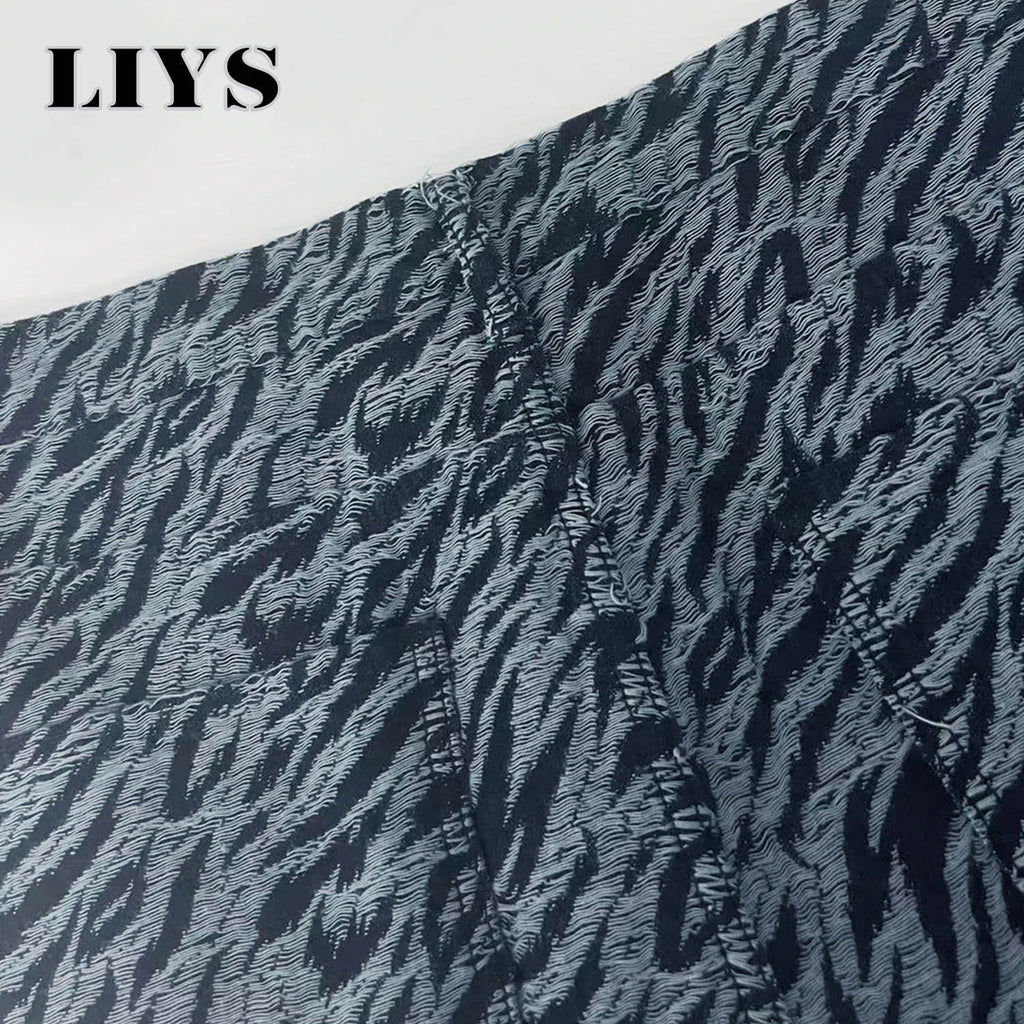 LIYS Men's American Retro Zebra Print High Street Casual Fashion Versatile Slimming Loose Oversized Wide Leg Pants Street Style