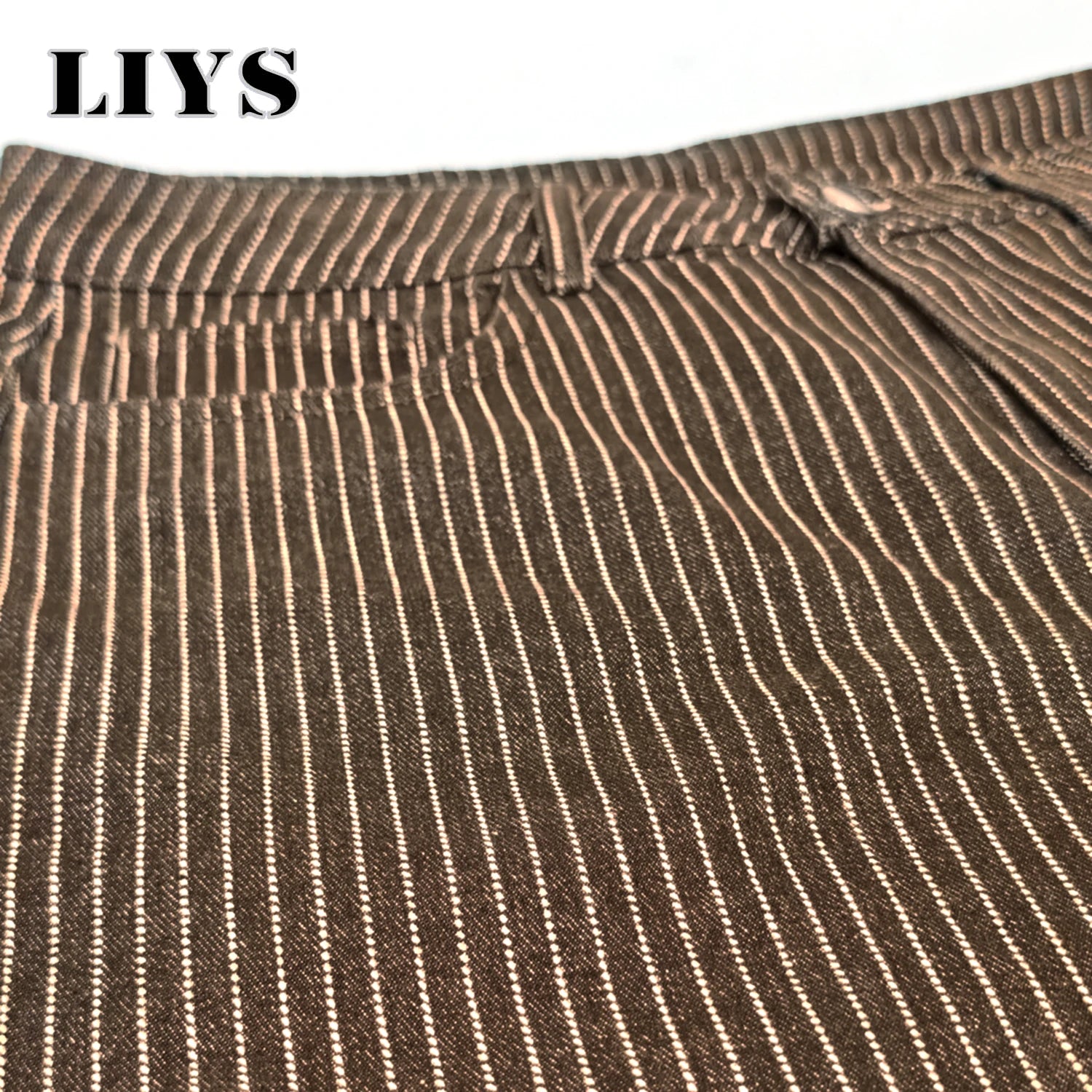 LIYS Japanese Korean Vertical Striped Jacquard Wide-leg Jeans British Retro Striped Business Casual Baggy-Fitting Denim Pants
