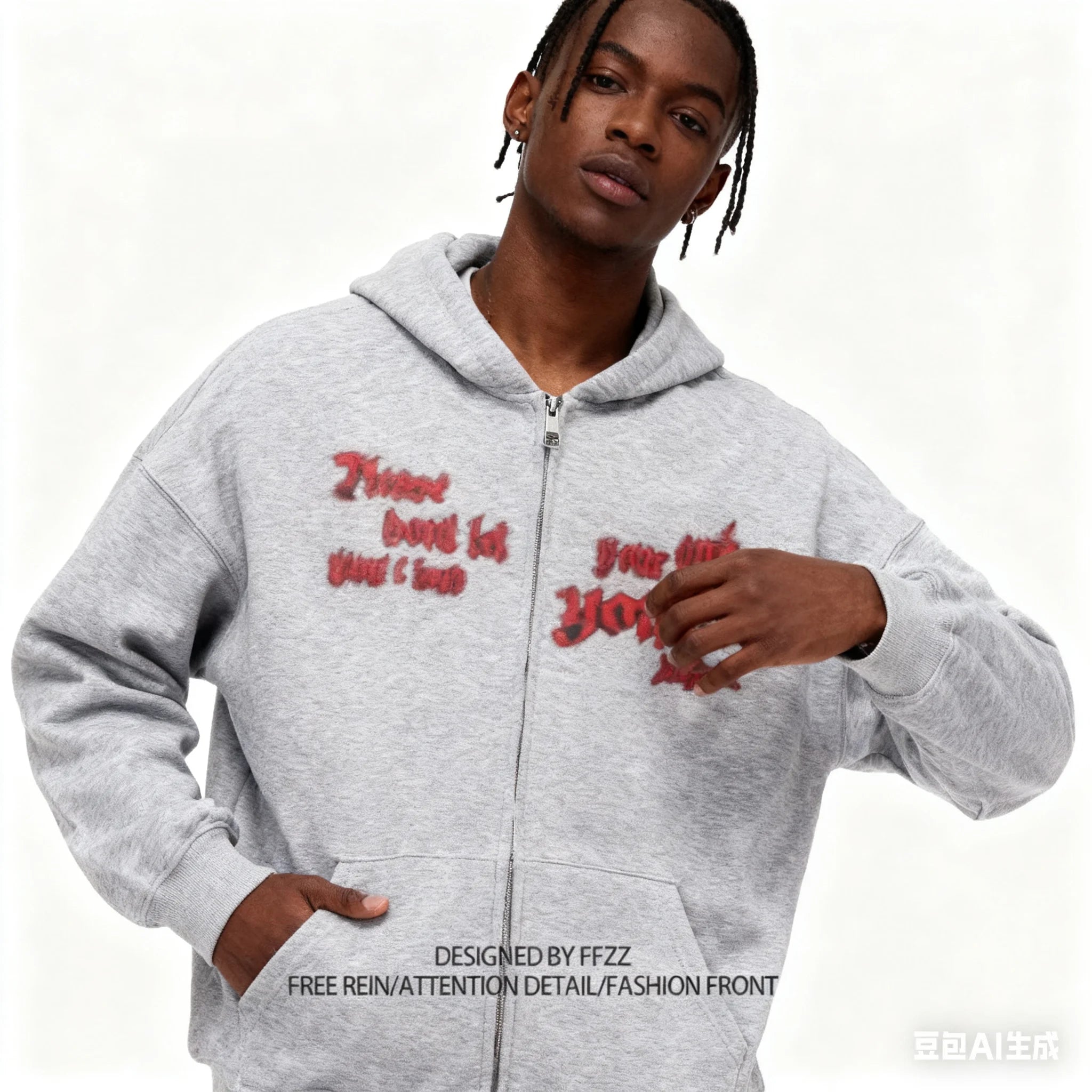 American Vintage Streetwear Hoodie Unisex Y2K Hip Hop Style Winter Fleece Lined Pullover Dark Graphic Print Loose Fit Casual Top
