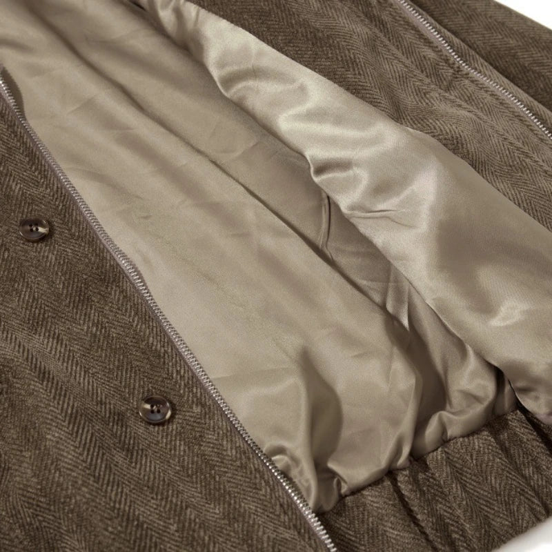Jackets for Man Streetwear American Workwear Jacket Stand Collar Solid Color Loose Fit Casual High Neck Autumn Winter Fashion