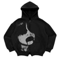 Y2K Zip Up Hoodie Men Streetwear Loose Fit Hooded Sweatshirt Pocket Design Street Style Casual Sport Retro Fashion Autumn Winter