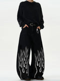 High Streets Spring Summer Men's Jeans American Baggy Wide Leg Curved Knife Denim Pants Loose Solid Color Male Trendy Trousers