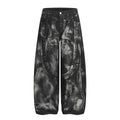 Mens Jeans Harajuku American High Street RO Style Washed Dirty Dye Denim Pants Rivet Wide Leg Loose Fit Vintage Streetwear Trend