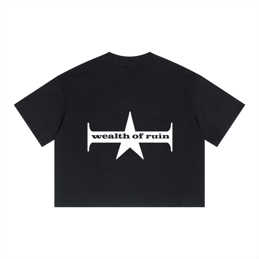 Unisex Boxy Drop Shoulder Crop T-Shirt