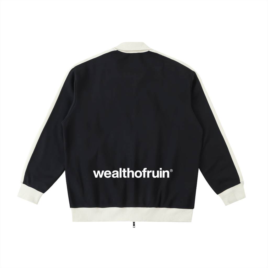 Contrast Trim Stand Collar Jacket