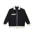 Contrast Trim Stand Collar Jacket