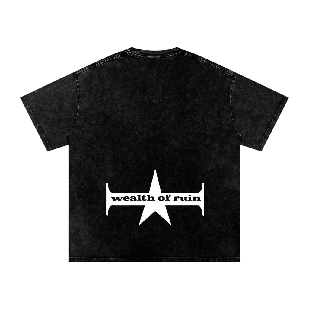 Snow Washed Oversized Cotton T-Shirt