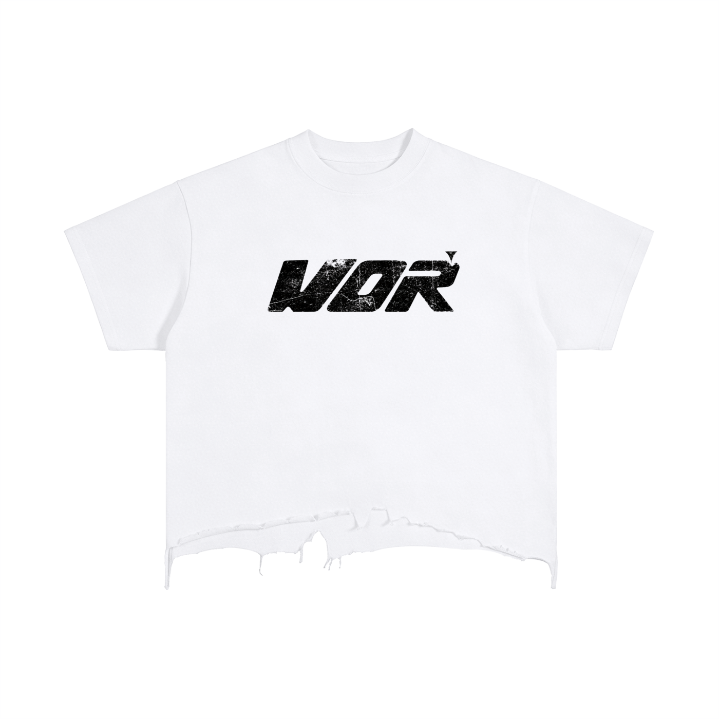 Vintage Wash Boxy Distressed Hem T-Shirt