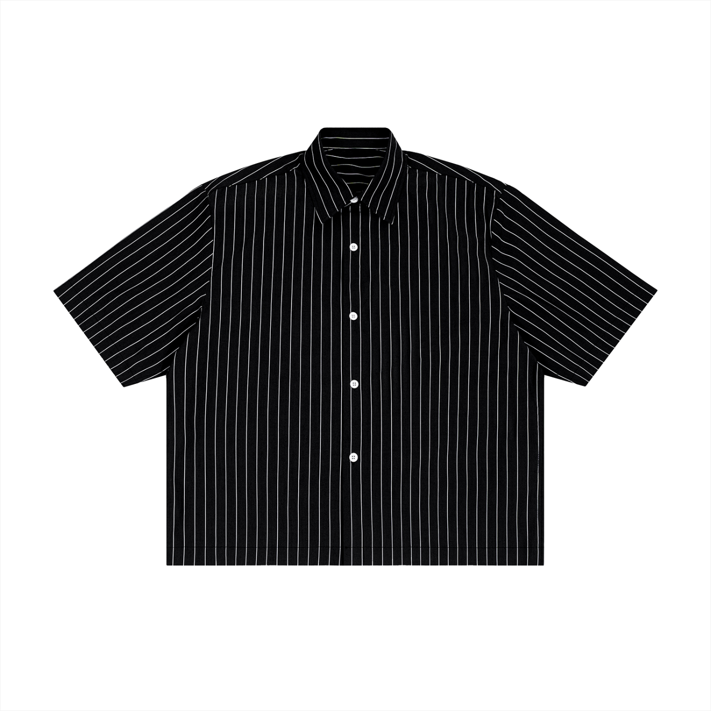 Unisex Striped Boxy Button-Up Shirt