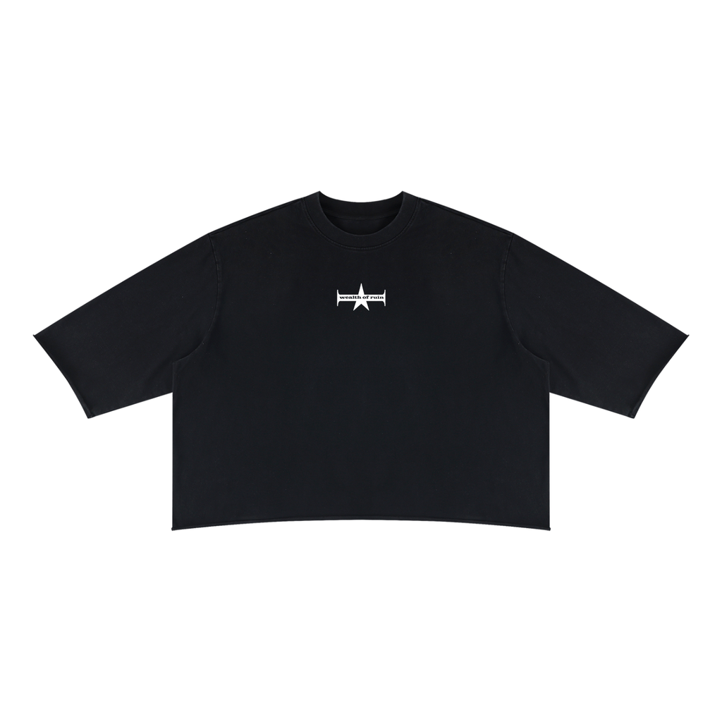 Unisex Mineral Wash Raw Hem Boxy T-Shirt