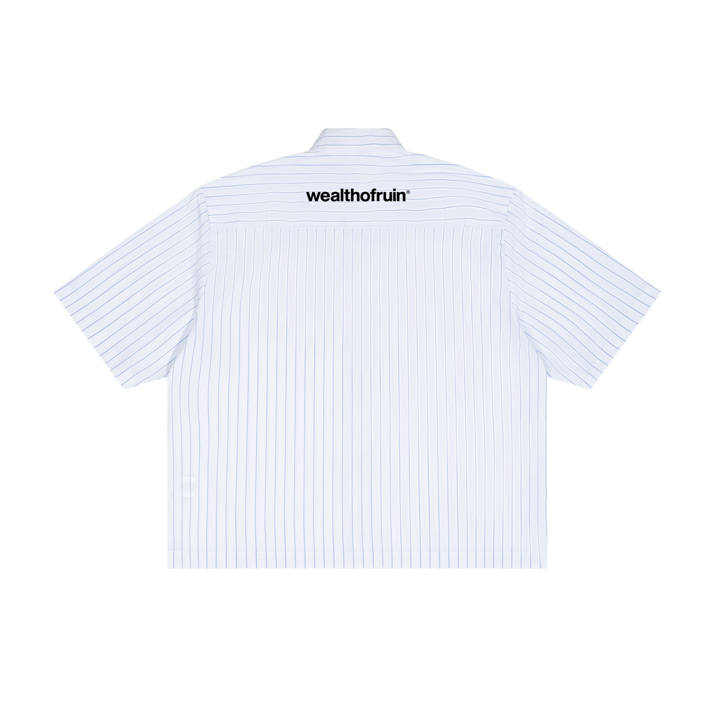 Unisex Striped Boxy Button-Up Shirt